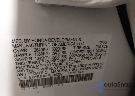 2023 Acura Mdx Technology Package z USA, uszkodzony, nr VIN 5J8YE1H41PL019202